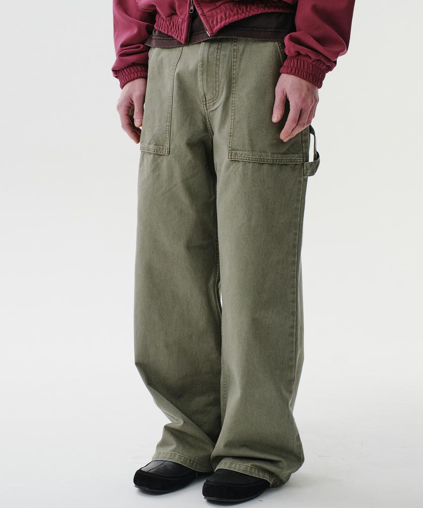 Daibeuin Washed Fatigue Carpenter Pants (Khaki)