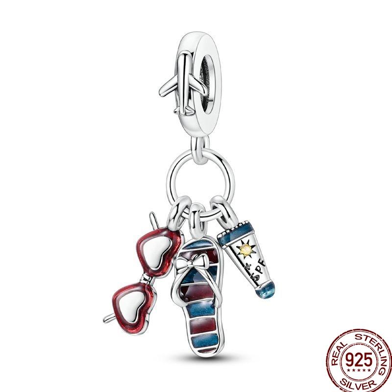 100% Copper Blue Shiny Zirconia Dark Cloud Butterfly Jewelry Beaded Pendant Fit 3Mm Bracelet Diy Jewelry Gift