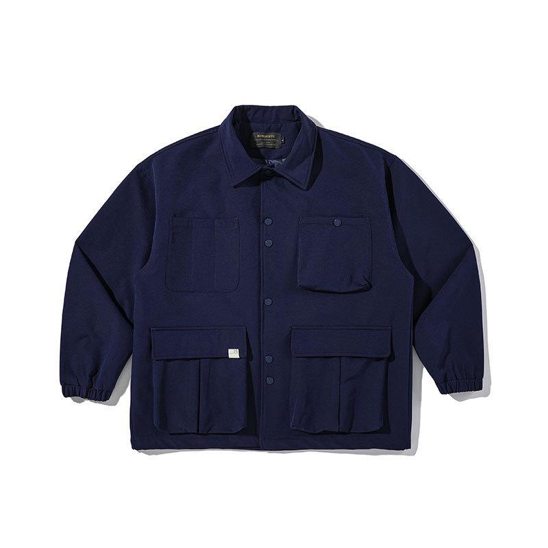WANLEGETU Men's Retro Workwear Lapel Jacket - Loose, Versatile, Casual, J29