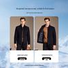 Antonio Men's Stand Collar Wool Blend Coat with Detachable 90% Goose Down Liner