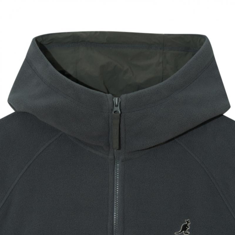 Kangol Fleece Half Zip Hoodie Charcoal 5165