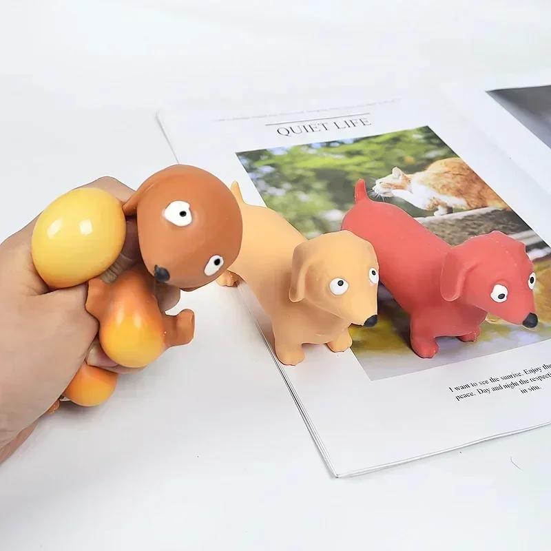 Creative Adult Decompression Simulation Sausage Dog Toy Pinch Music Flour Elastic Stretch Deformation Dog Vent Squeeze Toy