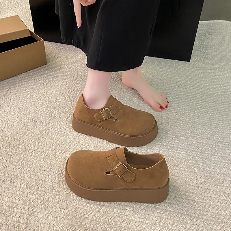 Fashion 2025 New Thick-soled Height-increasing Shoes New Retro and Laid-back Style Anti-slip Single Shoes Soft-soled Women Shoes
