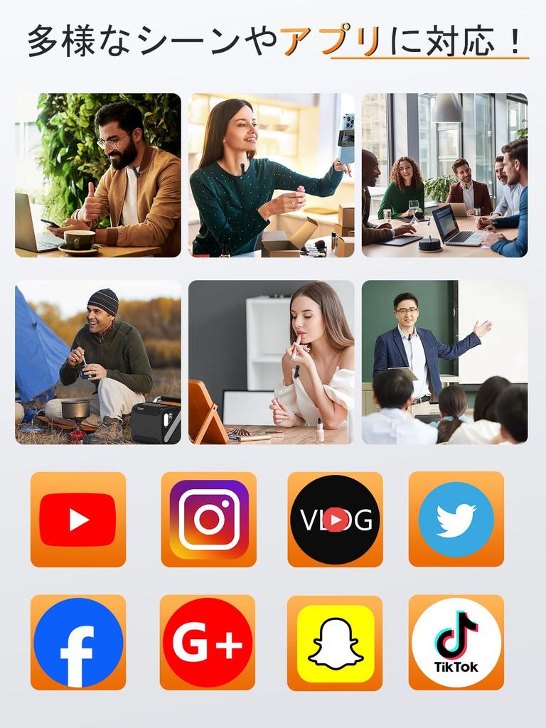 BILIWAL Wireless Lavalier Microphone, Compatible with iPhone, iPad, and Android, Instant Connection, Audio-Video Sync, 5X LED Indicators, Noise Reduct