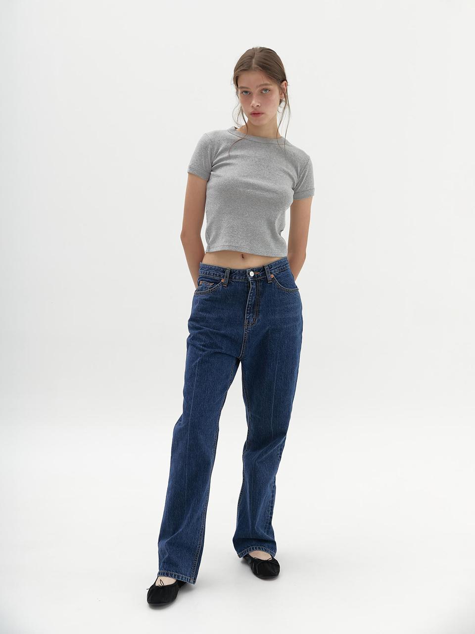 Heatherment Regular Half T-Shirt (Gray) Os