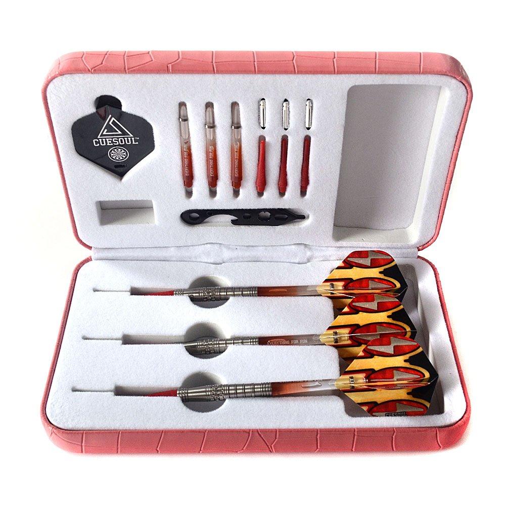 Cuesoul Tungsten Soft Tip Darts Set, 20g, 95% Tungsten, with Case