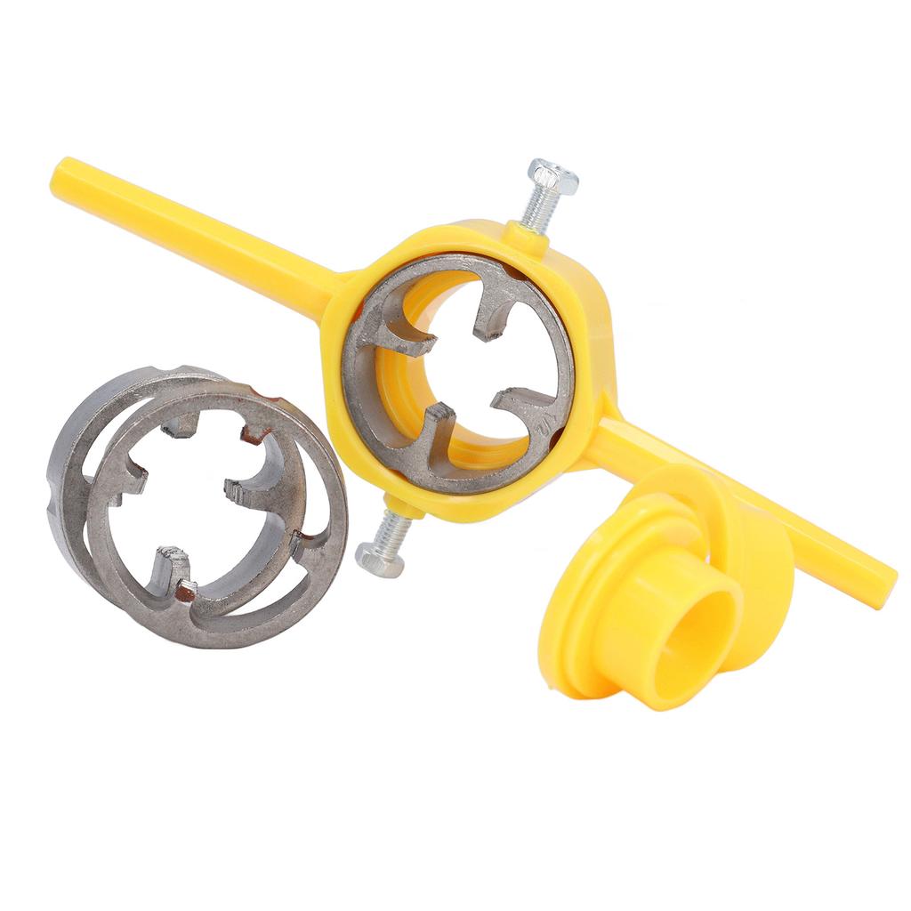 Pipe Threader Plumbing Tool ABS and Alloy Steel PVC Thread Maker Tool with 1/2in 3/4in 1in NPT Dies