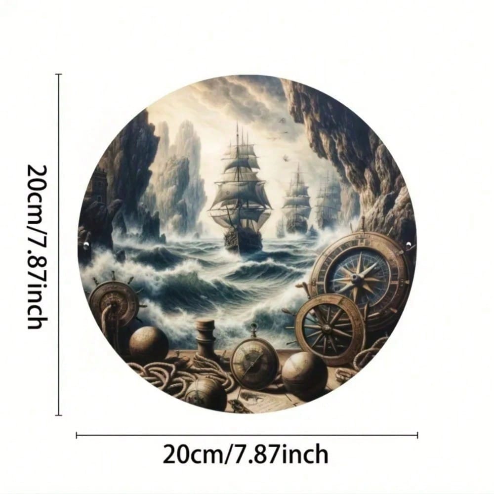Vintage Nautical Metal Wall Art HD Print Waterproof Durable Iron Rustic Home Decor