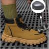 Men's High Top Safety Shoes With Steel Toe Cap Boots Indestructible Shoes Men Work Safety Boots Protective Men's Work Shoes