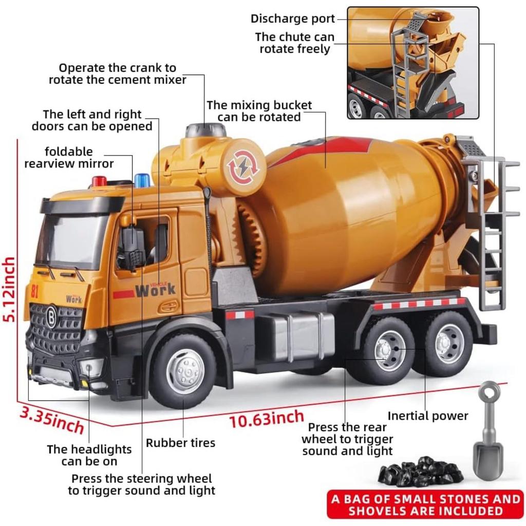1/50 Crane Toy Metal DieCast Crane Model,Construction Truck Toys with Simulated Sounds and Lights,Suitable for Ages 3 and Up Toy Crane for Boys