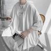Camicia Oversize Vintage Stile Giapponese Estiva Uomo Casual Larga con Cappuccio Blusa All-Match Moda Streetwear Abbigliamento