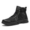 Men's Vintage Camo Work Boots Military Tactical Ankle Boots Lace-Up Non-Slip Waterproof Leather Outdoor Hiking Shoes for Men