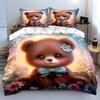 3Pcs Soft Teddy With Dreamy Blossoms Duvet Cover Set With 3D Printing Design Soft Polyester Bedding Set All-Season Comfort