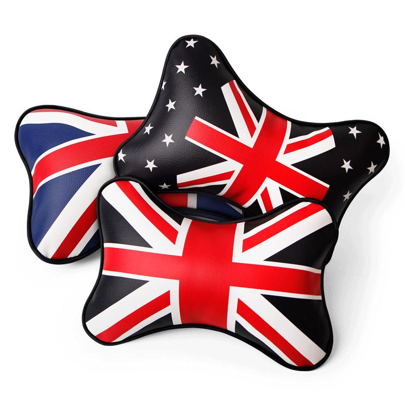 Cuscino per poggiatesta per auto in pelle stile britannico Union Jack