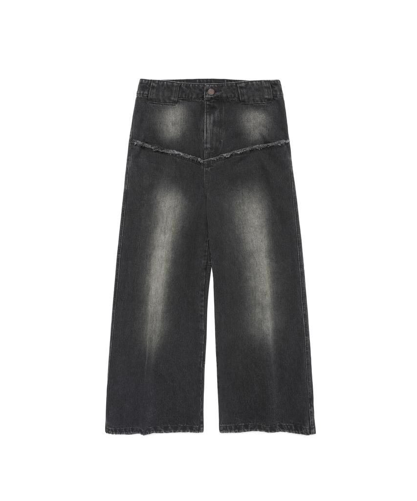 VONVAT Damaged Pocket New Wide Jeans (Black)