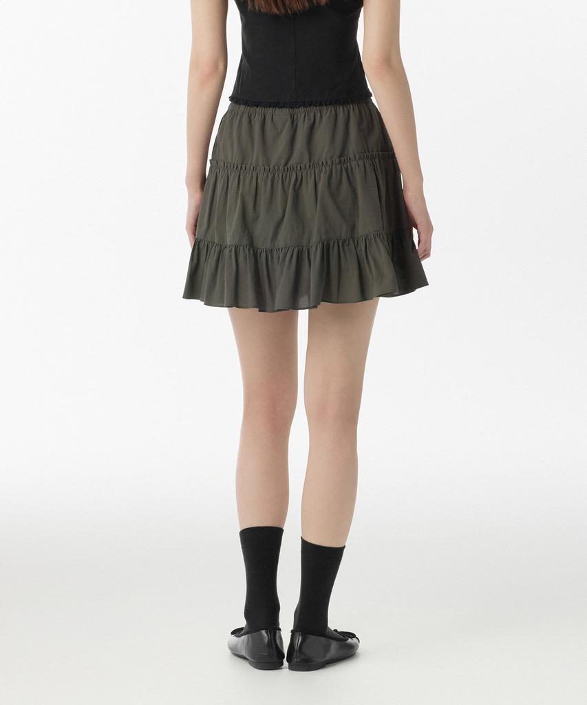 MUSINSA STANDARD WOMAN Women'S Cotton Tiered Mini Skirt [Dark Grey]