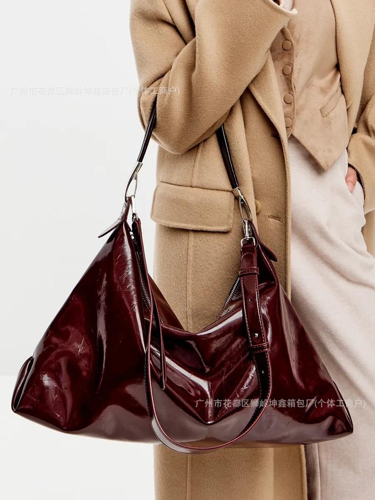 CYMKA bag texture bag large capacity autumn and winter solid color casual shoulder bag new commuter versatile women's bag