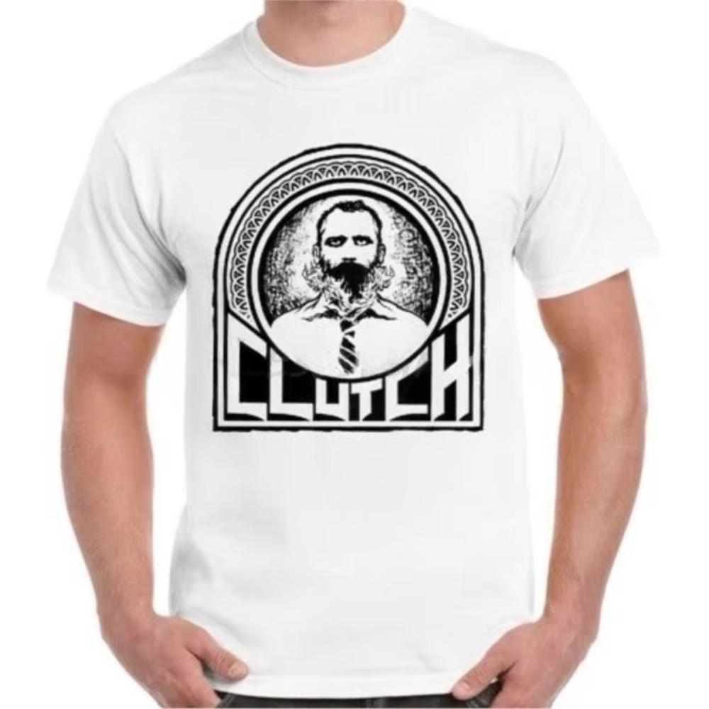 

size S-4XL Clutch Burning Beard Hard Rock Metal Retro T Shirt men tshirt summer XXXXXL белый