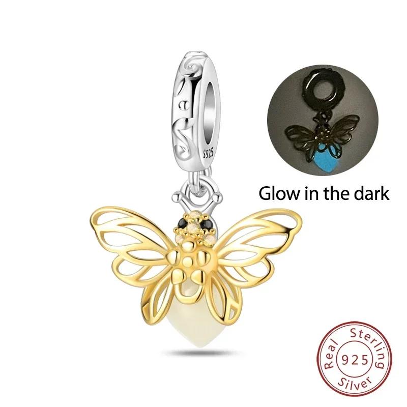 Nightglow Star Moon Pendants Pinecone Beads Fit Bracelets Copper Beautiful Flowers Butterfly Charms Diy Jewelry