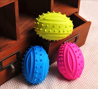 Bite Resistant TPR Rugby Multi-color Optional Pet Supplies Doggie Gnawing Molar Rubber Toy