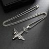 New Hip-hop Titanium Steel Airplane Versatile Retro Women's Niche Accessories Trendy Men's Pendant Necklace