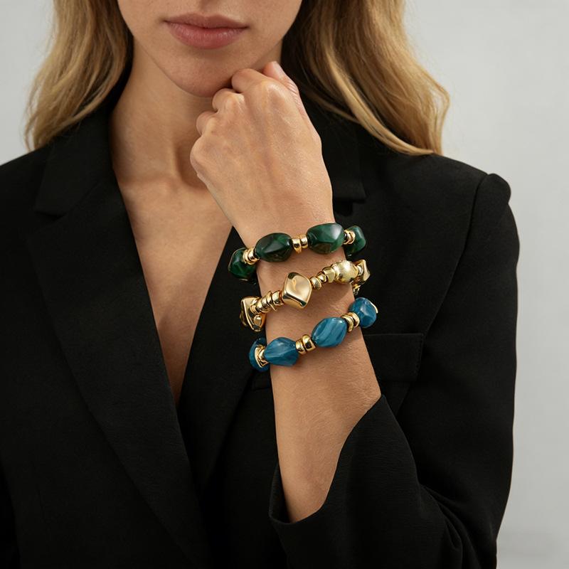 European and American high-end elegant irregular suit women's bracelet Bohemian style exaggerated elastic bracelet