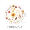 Thanksgiving Autumn Sunflower Maple Leaf Disposable Party Set: Plates, Cups, Tablecloth