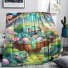 1Pc Easter Pokemon Print Flannel Blanket, High quality Comfortable for All Seasons, Home Decor, Warmth and Comfort, Perfect for Christmas Gifts