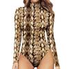 Women's Casual Bottom Top Long Sleeve Tights Leopard Print