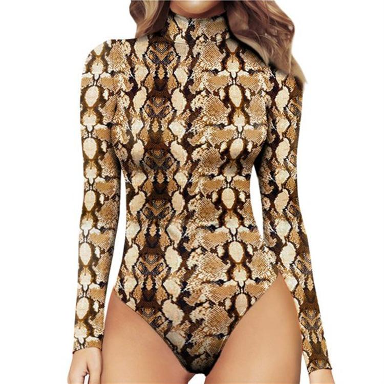 Women's Casual Bottom Top Long Sleeve Tights Leopard Print