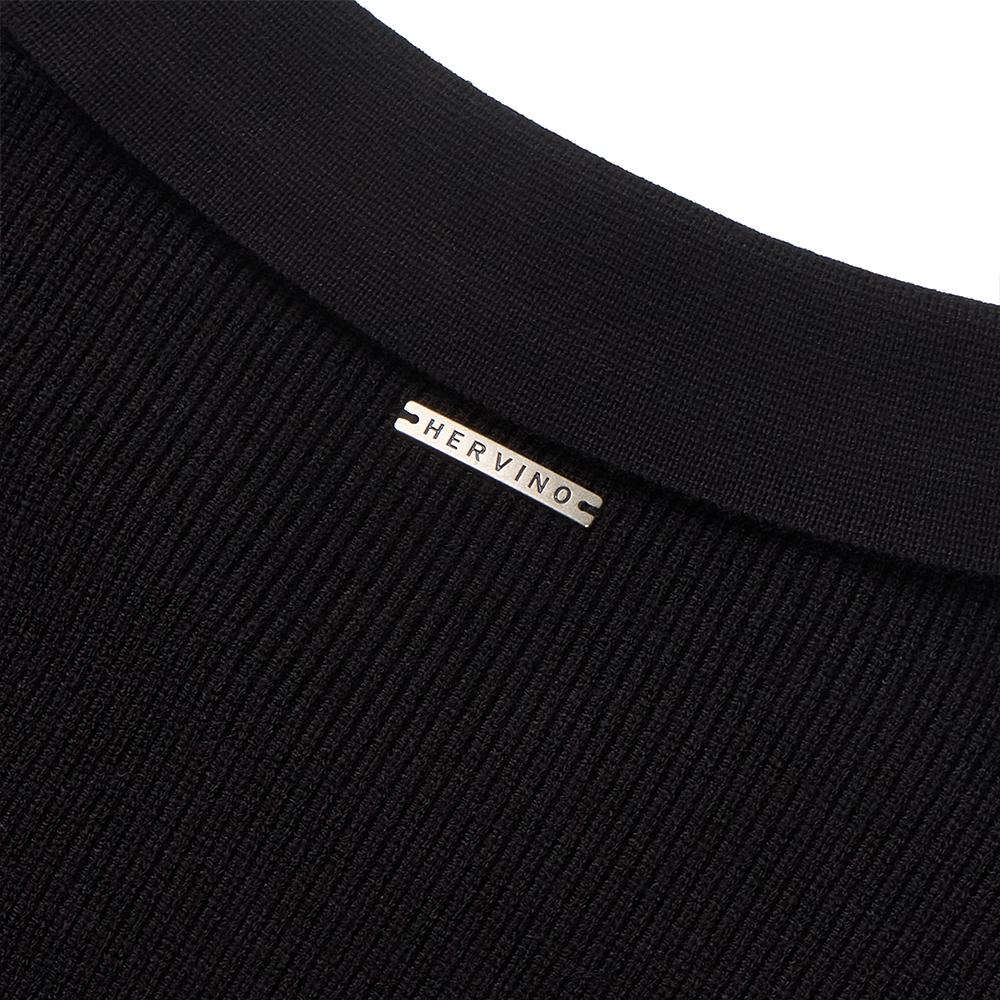 HERVINO Basic Collar Muscle Knit [Black]