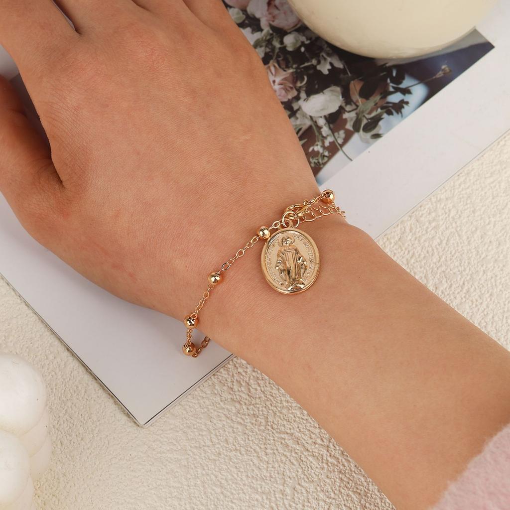Marys Crosses Bead Bracelet In Sturdy Metal For Women Men Seeking Faith Inspired Accessories And Comfortable Fit