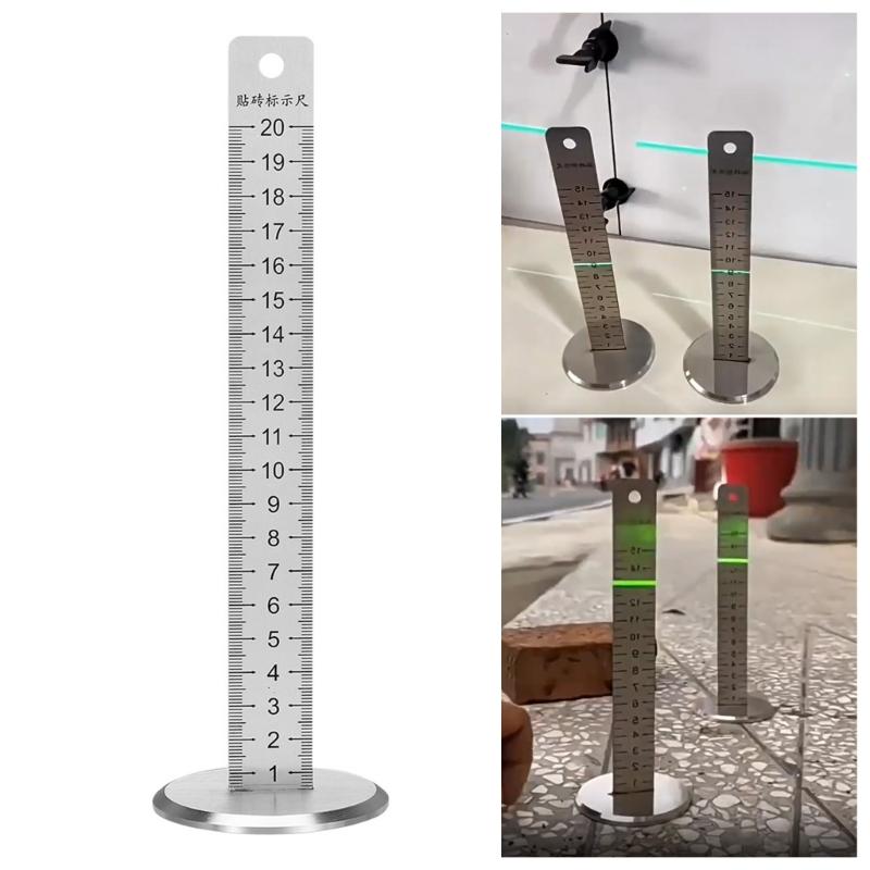 Positionierung Horizontale Wasserwaage Keramikfliesen Verlegen Bodenfliesen Werkzeug Metallartefakt Nivellierung Positionierung Wasserwaage