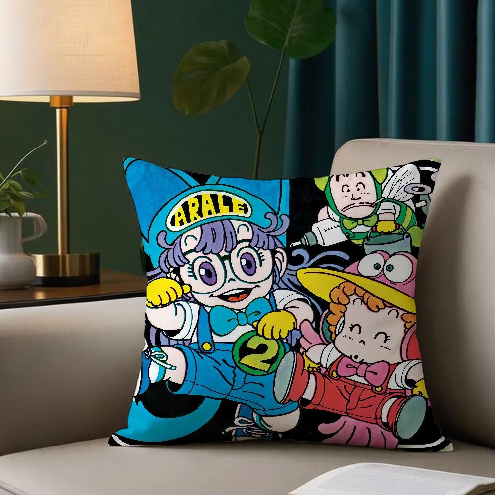 Cartoon D-Dr. Slump Pillow Case Square Double-Sided Printing Sofa Cushion Cover Bedroom Bedside Pillowcover