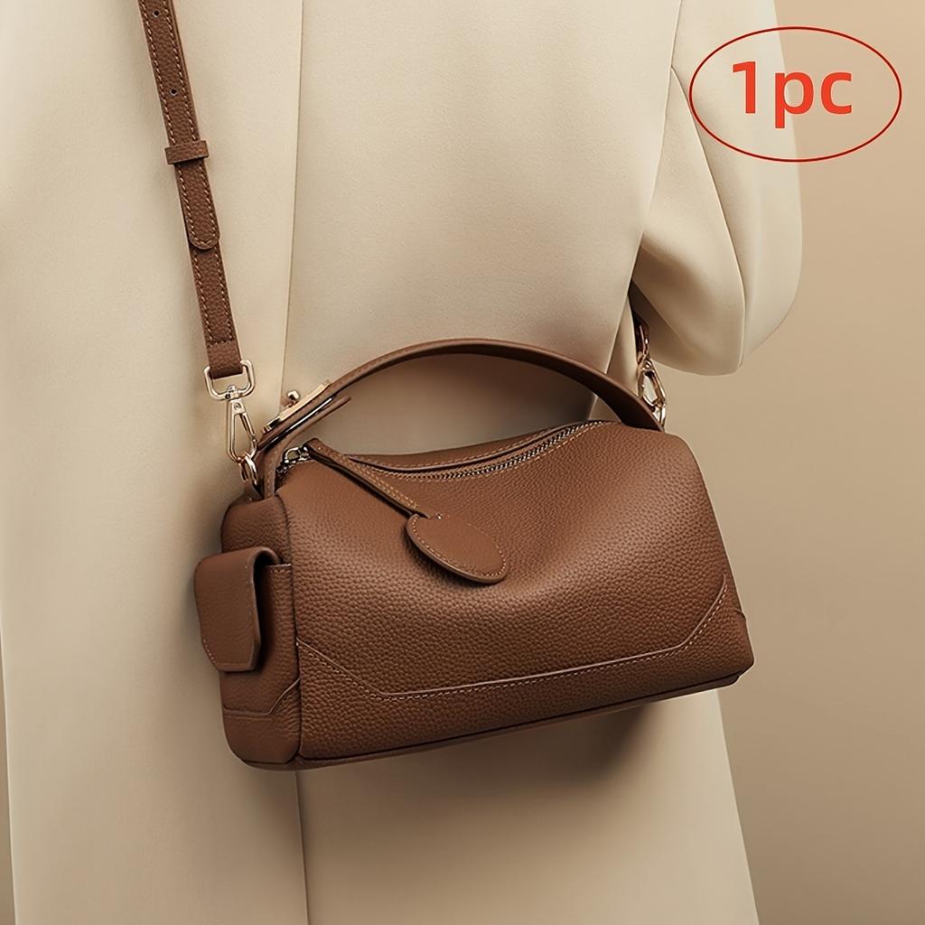 1pc Women's Leather Wallet Handbag, Made Of Soft Leather, Suitable For Mobile Phones