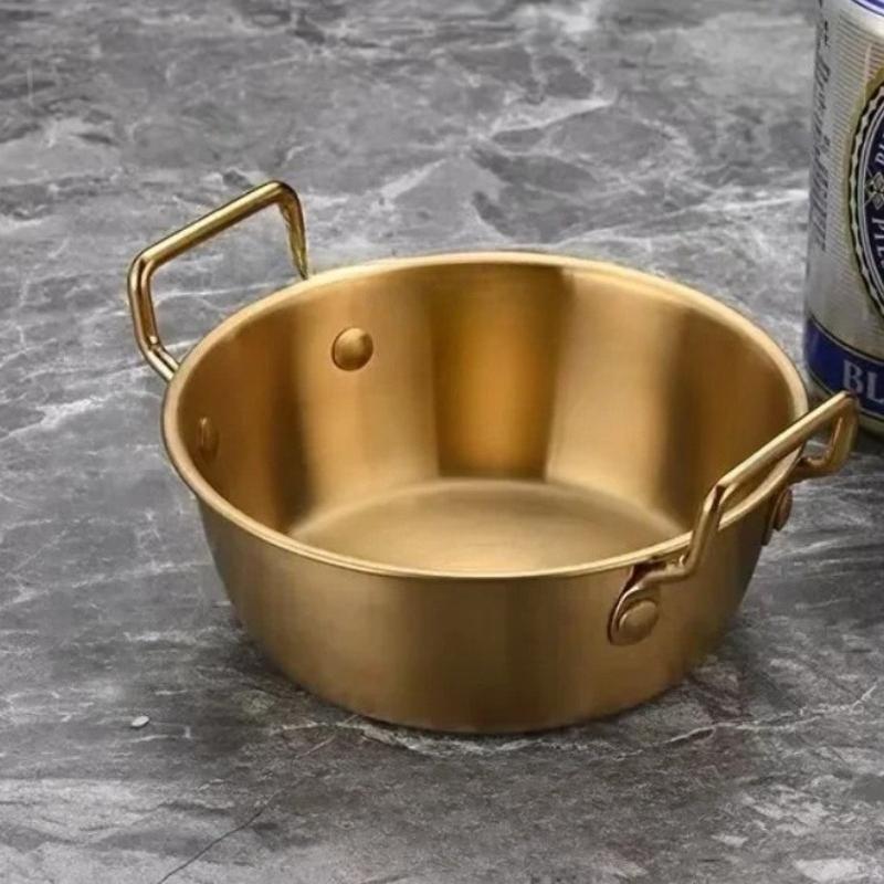 304 Edelstahl Doppelohr Snackteller Gold und Silber Würzsauce Dippen, Gurkenteller