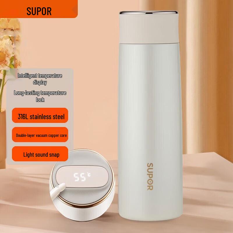 Supor Smart Temperature Display 316L Stainless Steel Thermal Mug