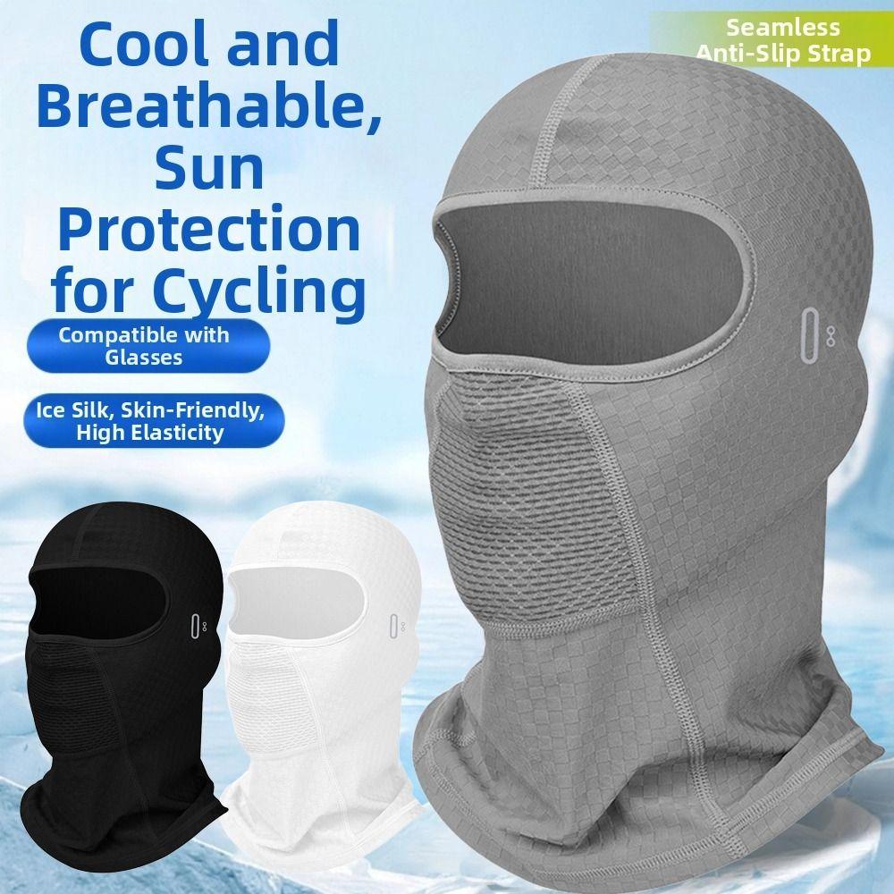 Balaclavă Mască de Față cu Uscare Rapidă Respirabilă Mătase de Gheață Mască de Motociclist cu Orificiu pentru Ochelari Protecție Solară Mască Completă Față Călărie Ciclism