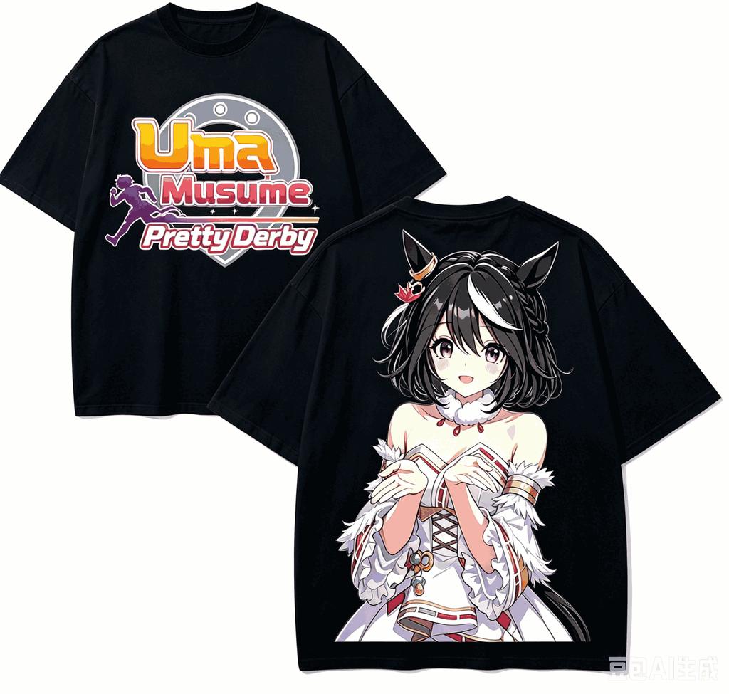 Uma musume Anime Lover T-shirt Harajuku Cotton New Model High Street Retro Oversized Unisex Cla