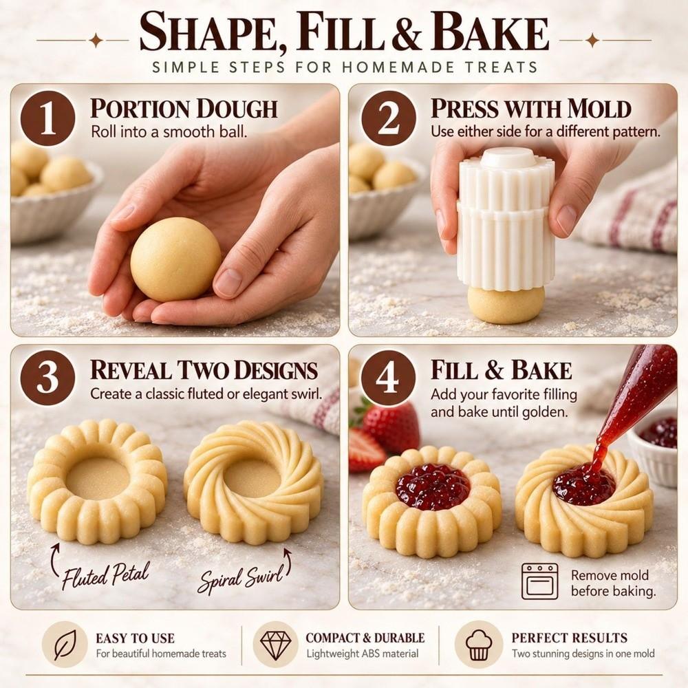 1/2pcs Double‑Sided Sunflower Cake Press Mold Non-Stick Cookie Stamp Moulds Household