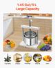 Fruit Wine Press Manual Press for Wine Making 1.45 Gal/5L Stainless Steel