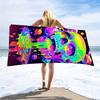 Colorful Skull & Planet Beach Towel Patterned Sunscreen And Windproof Suitable For Swimming Pool Camping Travel Blanket