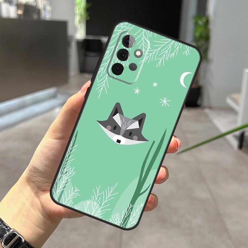 Cartoon Raccoon Case For Samsung Galaxy A32 A12 A22 A52 A35 A26 A16 A05 A55 A15 A54 A34 A14 A56 A36 A13 A53