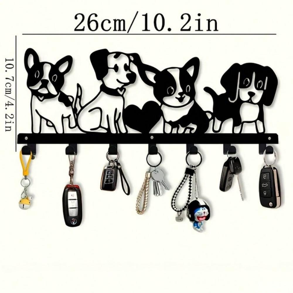 1 Pc Whimsical Dog-Themed Metal Wall Hook - A Charming Decorative Key Holder For Dog Lovers, Perfect For Towels, Coats, And Hats | Easy To Install,