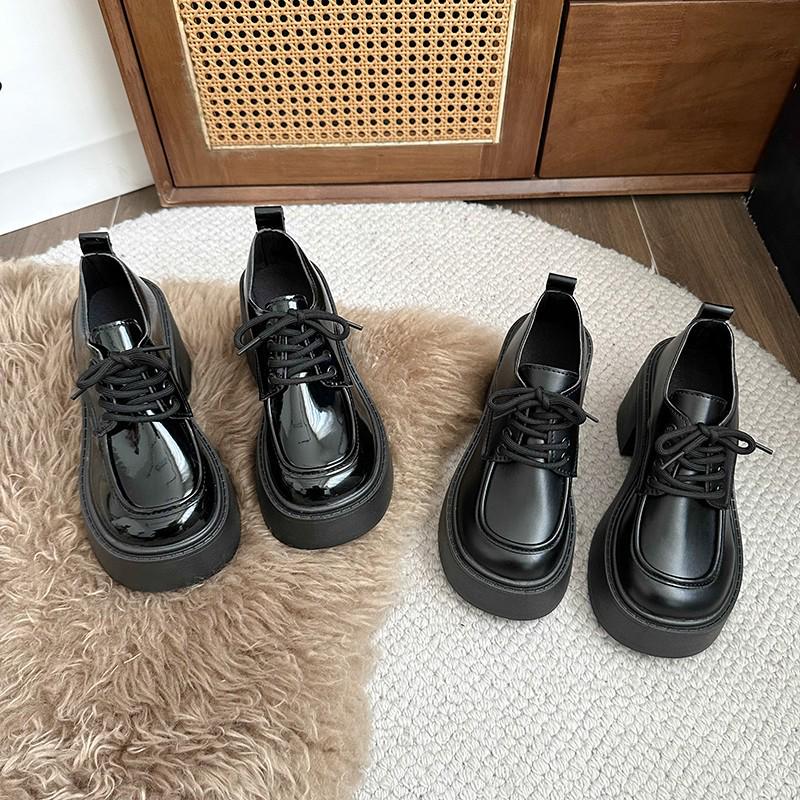 Japanese Women's Retro Loafers - Thick Sole, Soft Leather, Spring/Autumn, Easy-to-Match, 2025 Style