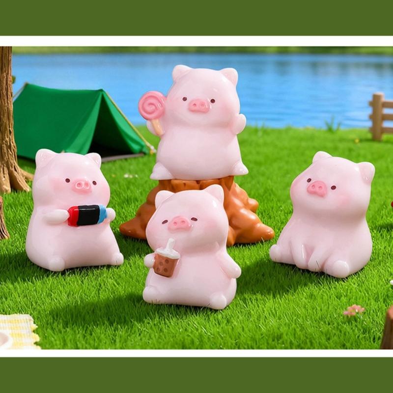 Pigs Figurines Mini Pigs Decors Waterproof Toy Playsets Miniature Doll Garden Figurines Cake Toppers Parties Favor
