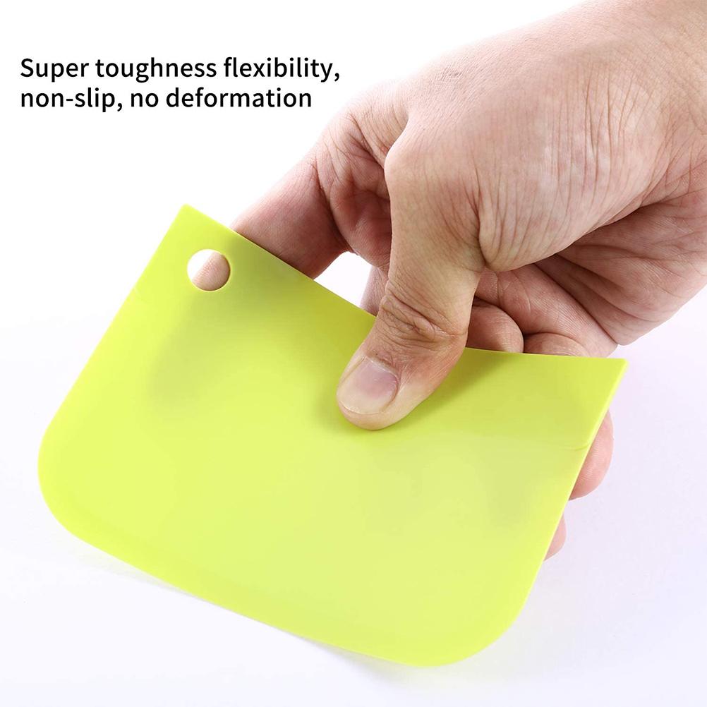 Dough Bowl Scraper Kit Multi Purpose Plastic Cake Scrapers Set Straight Curved Toothed Scrapers