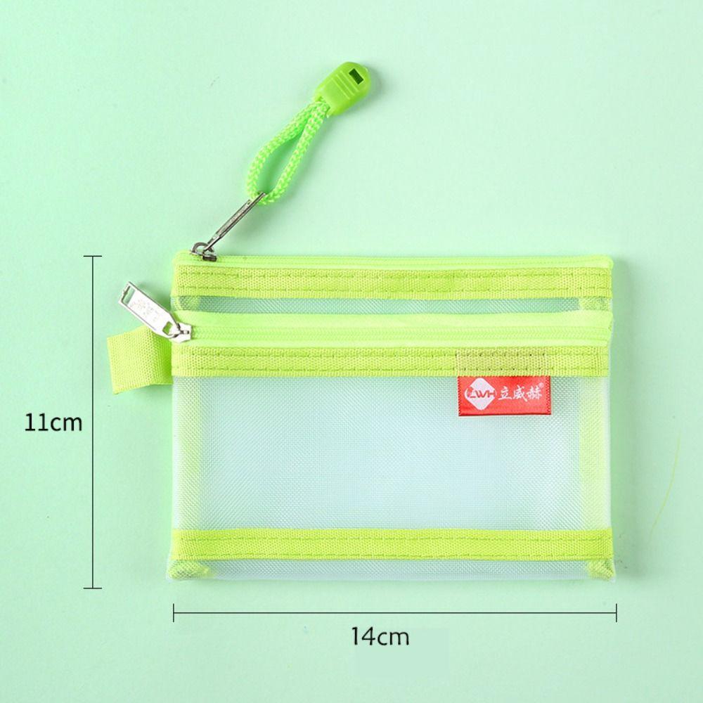 

Cosmetic Bag Clear Mesh Bag Change Storage Bag Mini Coin Purse Cute Double Layer Coin Bags Outdoor зелёный