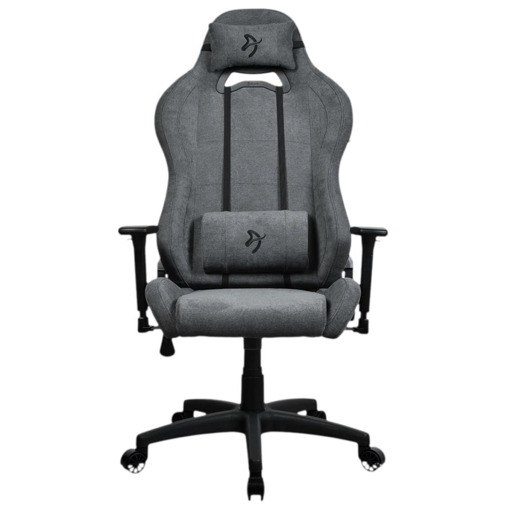 Arozzi Torretta Soft Fabric ASH Gaming-Stuhl mit weichem Stoffmaterial, 3D-Armlehnen und Liegefunktion (TORRETTA-SFB-AHS2)