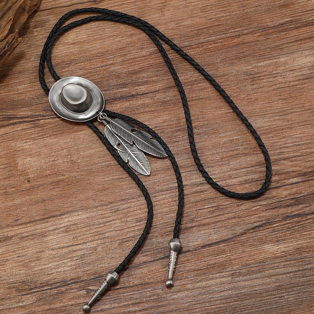 Vintage Western Cowboy Bolo Tie Horn Slips Punk Halskjede Kostymetilbehør Bolo Tie Western
